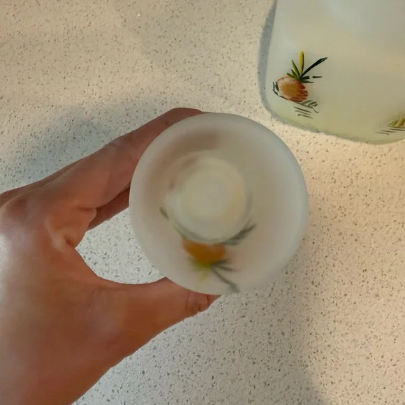 Vintage Federal Glass Pineapple Pitcher and Juice Glass set ASO on Friends - Picture 11 of 16